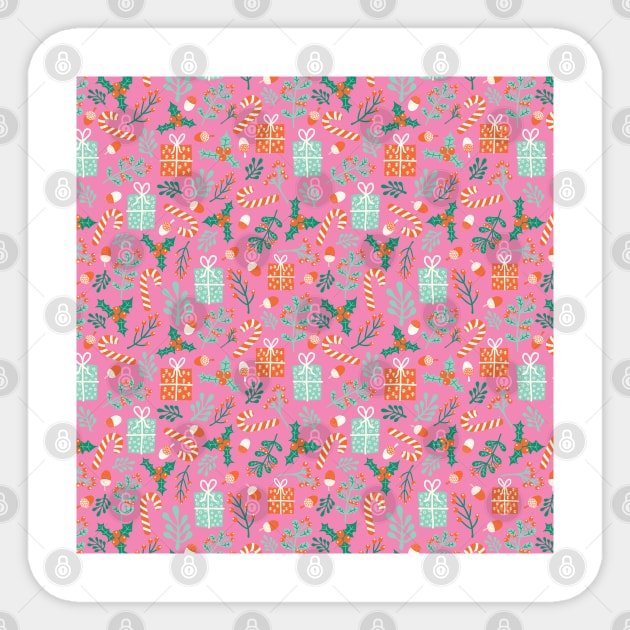 Christmas Holidays Pink Sticker by Sandra Hutter Designs